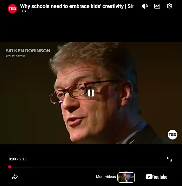 The video player with the gear button at the top right